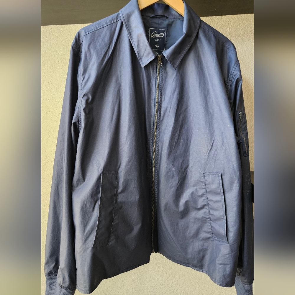 Grayers Clothiers Windbreaker Jacket XL Navy